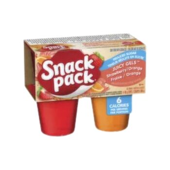 SNACK PACK Juicy Gels Reduced Sugar Strawberry And Orange 12/4/99G
